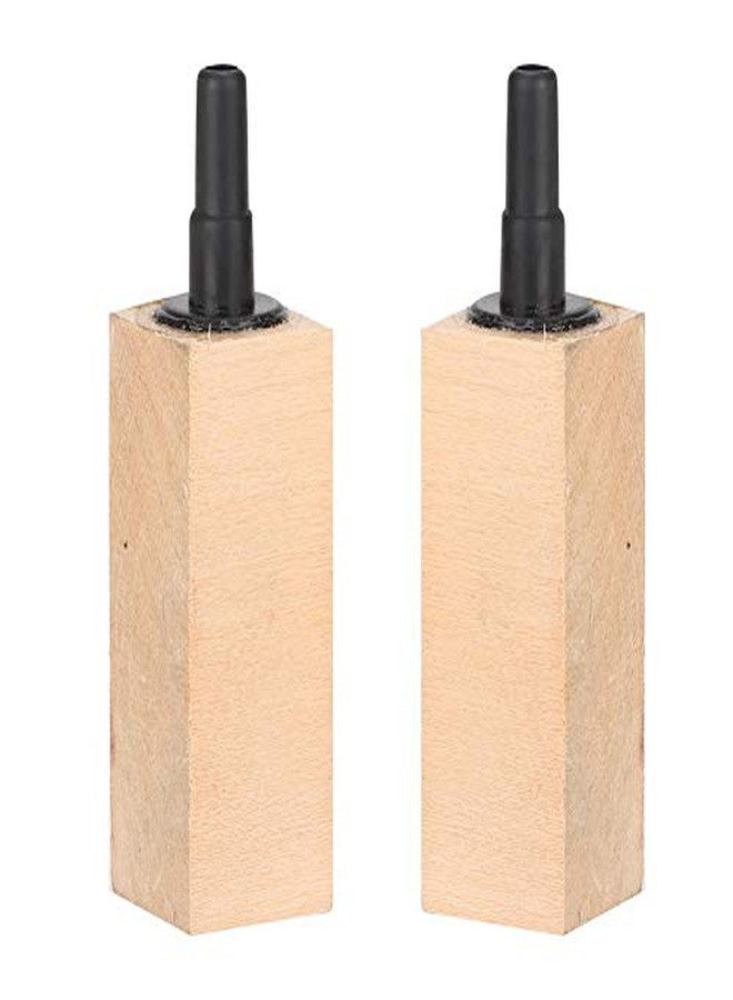 Hffheer 2Pcs/Set Natural Wooden Air Bubble Stone Diffuser Air Stone Cylinder Fine Bubbles Air Pump Accessories for Hydroponics Aquarium Tank Pump(S) - Image 1